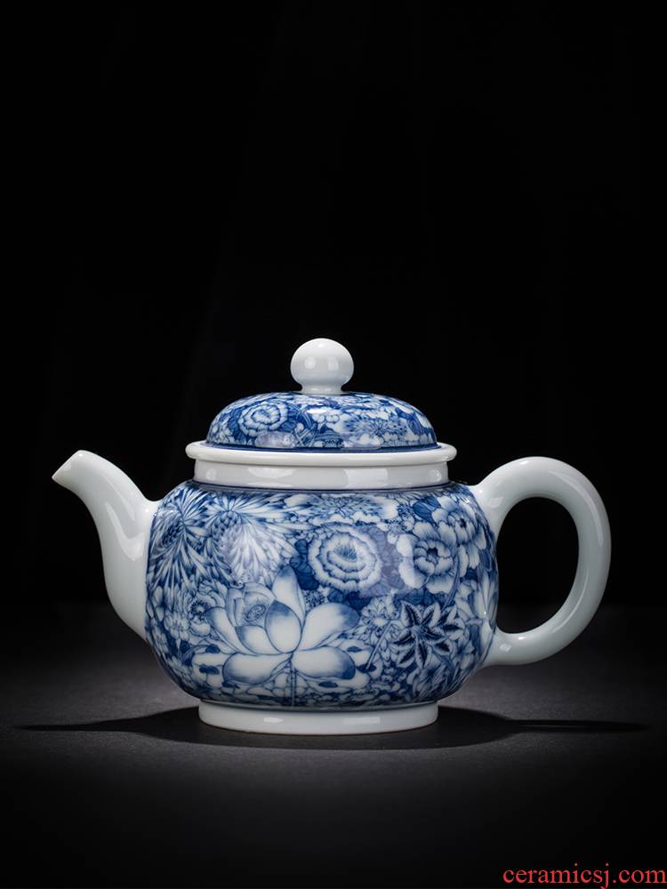 Teapot all hand kung fu tea set home tea exchanger with the ceramics jingdezhen porcelain firewood spend little Teapot