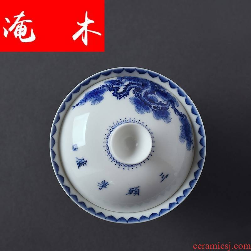 Submerged wood jingdezhen ceramics character of The Three Kingdoms to hand all Three tureen kung fu tea bowl