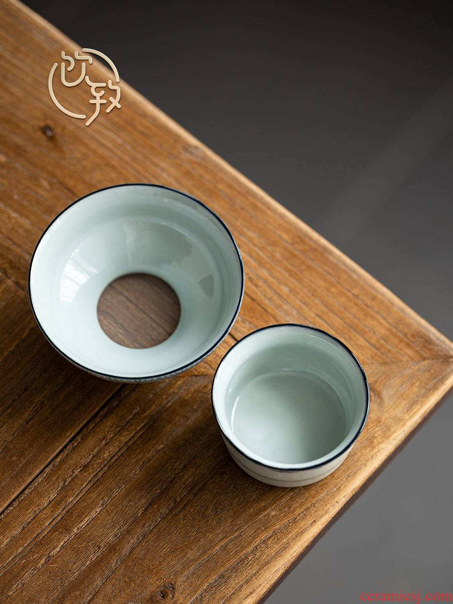Blue and white tea ultimately responds to clay filter) ceramic filters filter good tea cups creative tea accessories