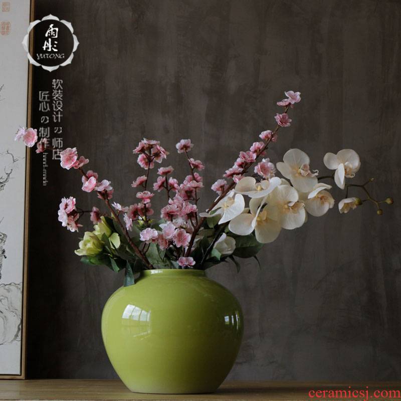 Sitting room booking with jingdezhen creative manual a bigger modern decoration decoration ceramic dry flower flower vase