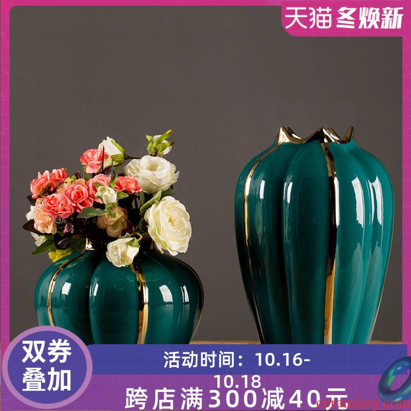 Jingdezhen ceramic vases, new Chinese style light European - style key-2 luxury furnishing articles sitting room dried flowers flower arrangement table household soft adornment