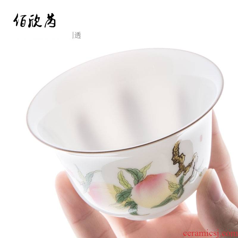 Submerged wood jingdezhen hand - made only three tureen checking out sweet white porcelain ceramic tea cups hot famille rose tea set