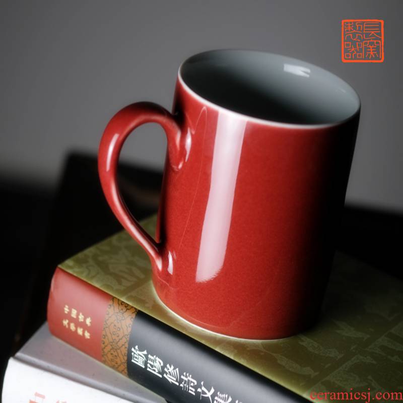 Long up system, implement the red keller office tea cup large capacity of jingdezhen ceramic cups tea by hand