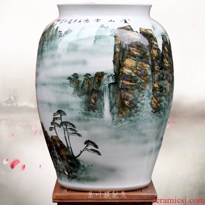 Jingdezhen ceramic vase huangshan sea of clouds, mesa home office hotel the sitting room is the study of modern jewelry furnishing articles