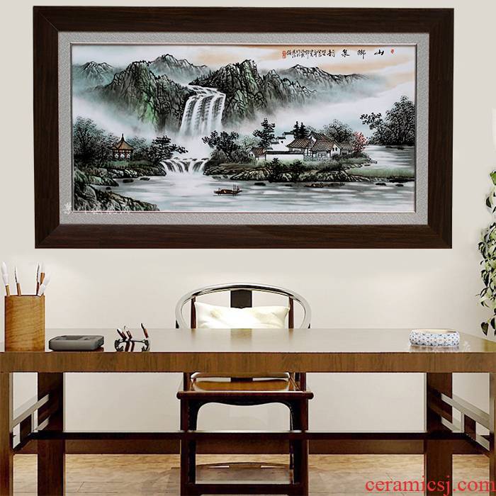Hand - made ceramic painting as a stream of jingdezhen porcelain plate Chinese style adornment painting the living room sofa setting wall hang a picture