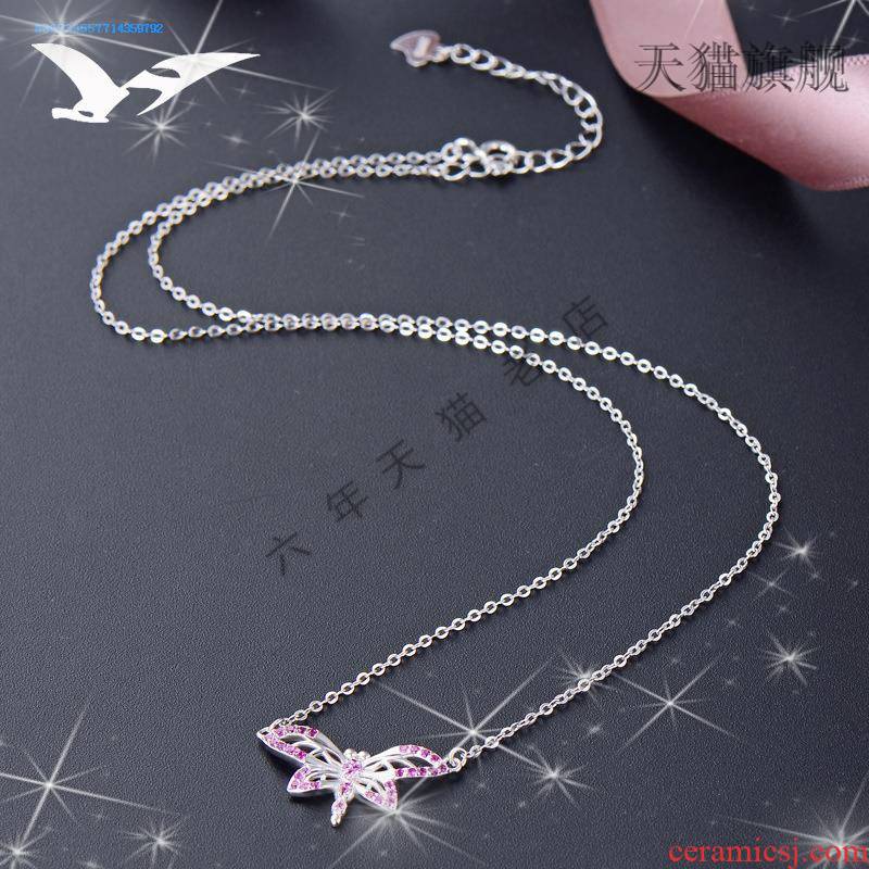 Trill paragraphs with TK925 silver red charity necklace with web celebrity female ceramic contracted male spring is small