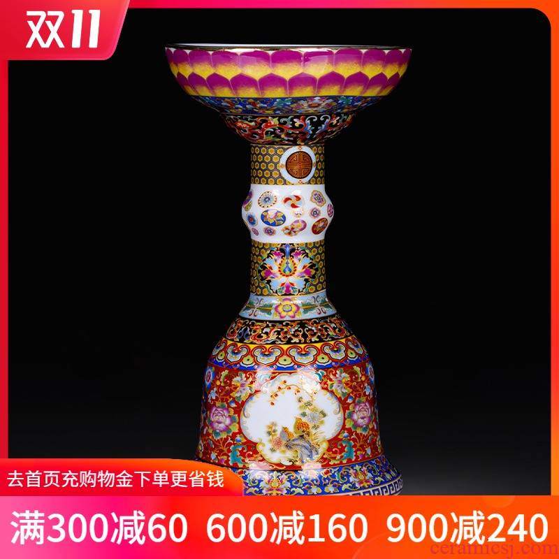 Jingdezhen ceramics the qing yongzheng creative colored enamel vase furnishing articles classical home sitting room porch decoration