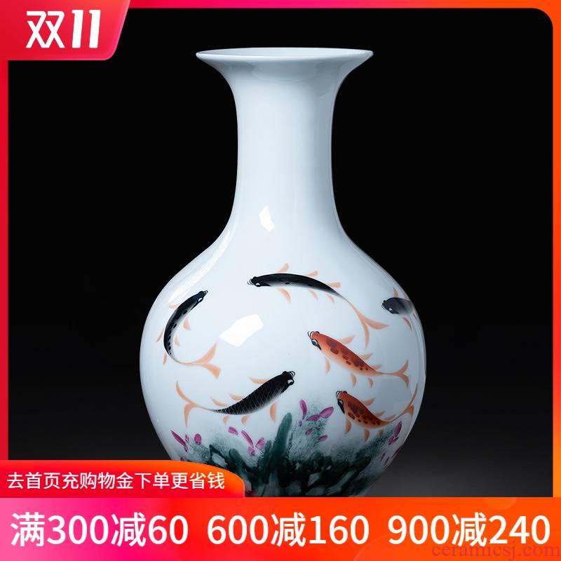 Jingdezhen ceramics hand - made pastel for successive years the vase the new Chinese style household flower arrangement sitting room adornment is placed