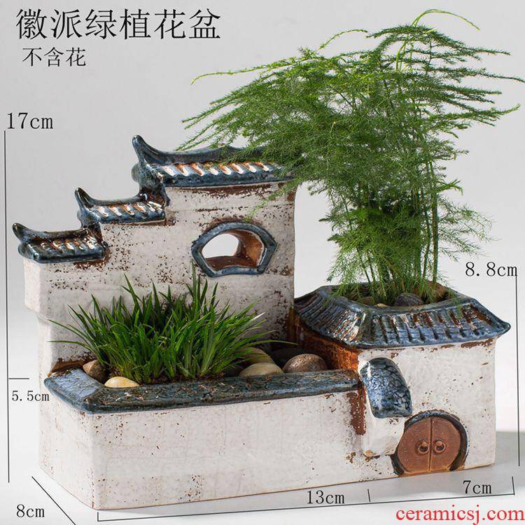 Office air large asparagus zen garden house home decoration is placed little old running the fleshy flowerpot ceramics