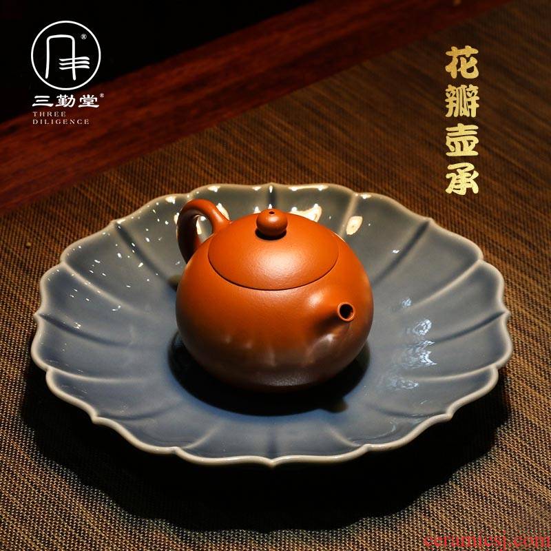 The three regular dry plate kunfu tea home snacks tea tray bearing pot S72053 jingdezhen ceramic tea set furnishing articles