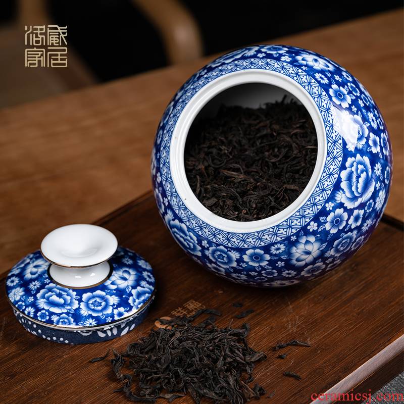 Detong, jingdezhen blue and white porcelain tea pot seal pot ceramics large heavy large household store tea pot