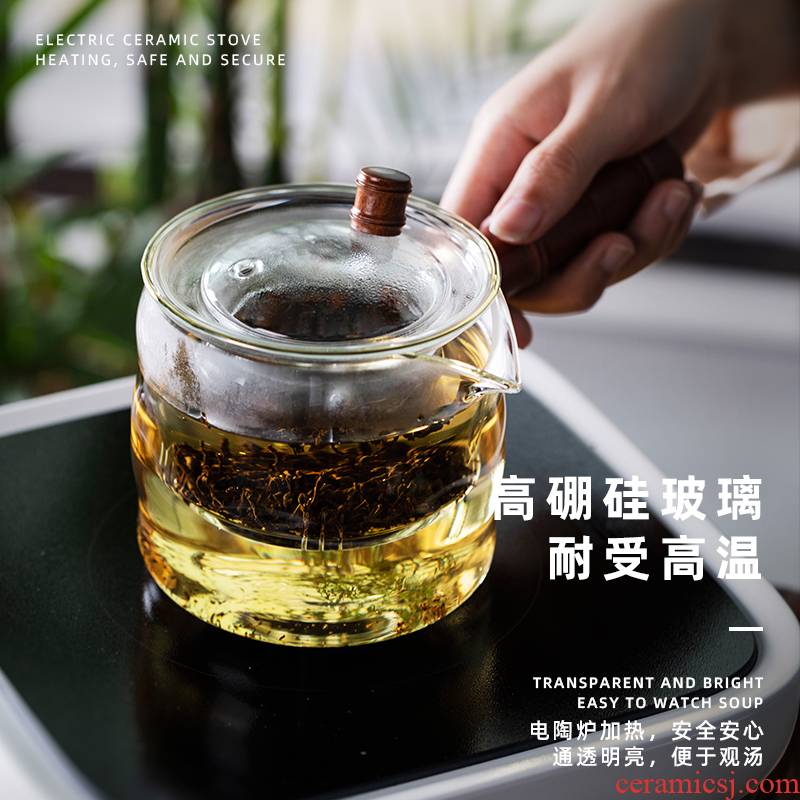 Yuet glass cooking pot kung fu tea set single pot of a single, high thickening TaoLu boiled tea machine appearance level