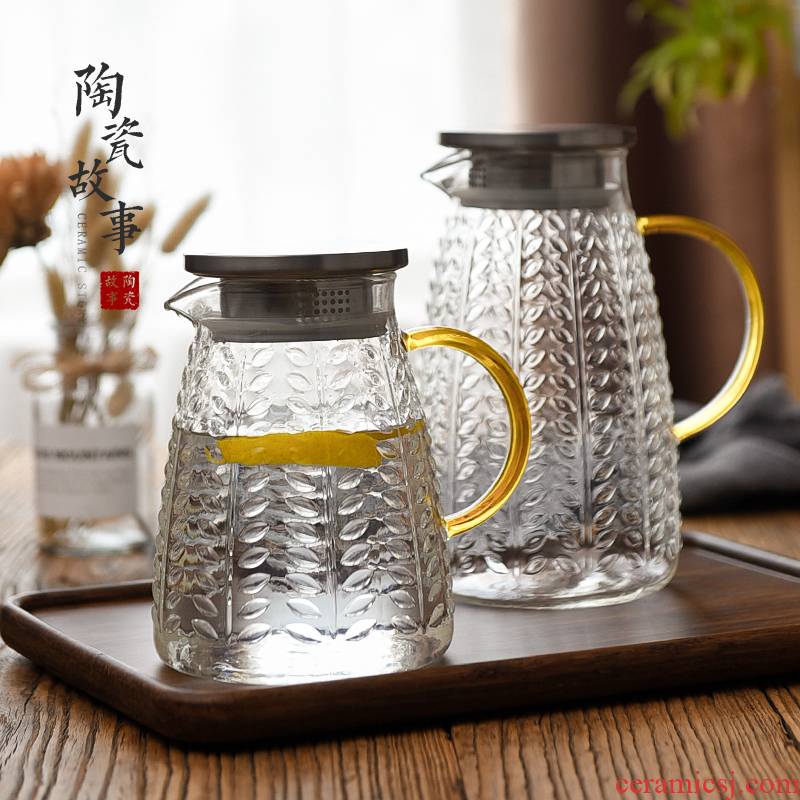 Ceramic story more cold water kettle suit glass high - temperature high - capacity Nordic cold boiled water, water kettle