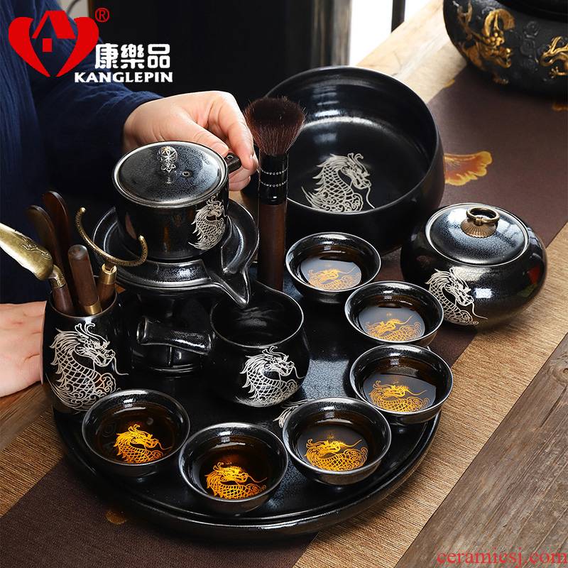Fit recreational product teapot semi automatic make tea tea set lazy people rushed household ceramics kung fu tea set