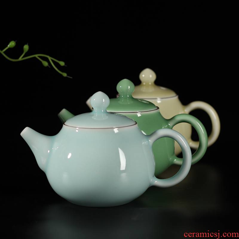 Get together scene scene celadon half checking ceramic teapot tea filter household utensils package mail kung fu tea pot