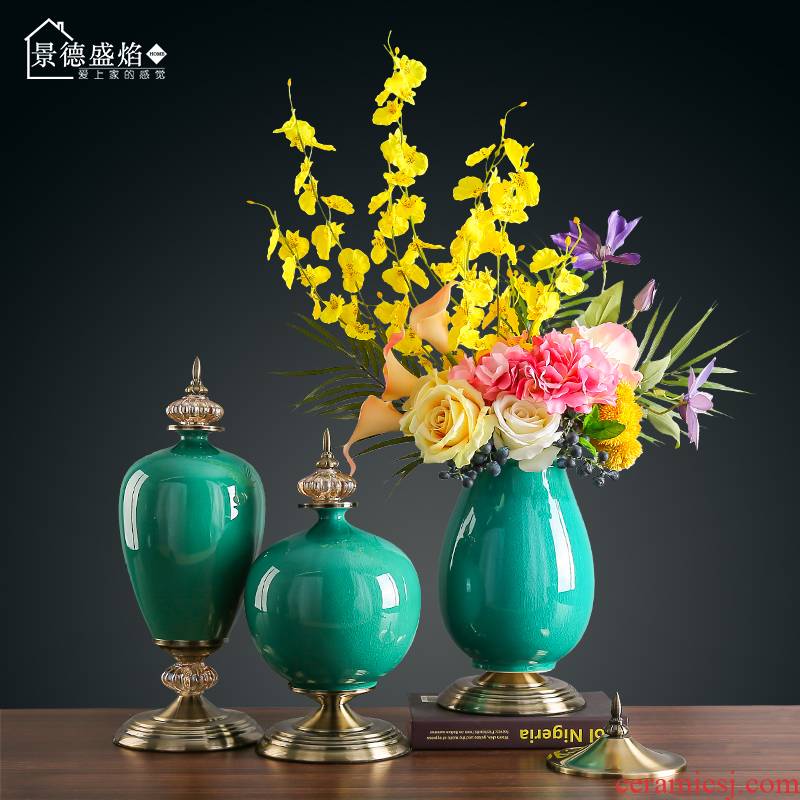 European ceramic vase furnishing articles household act the role ofing is tasted American light dry flower arranging flowers, TV ark, the key-2 luxury of the sitting room porch decoration