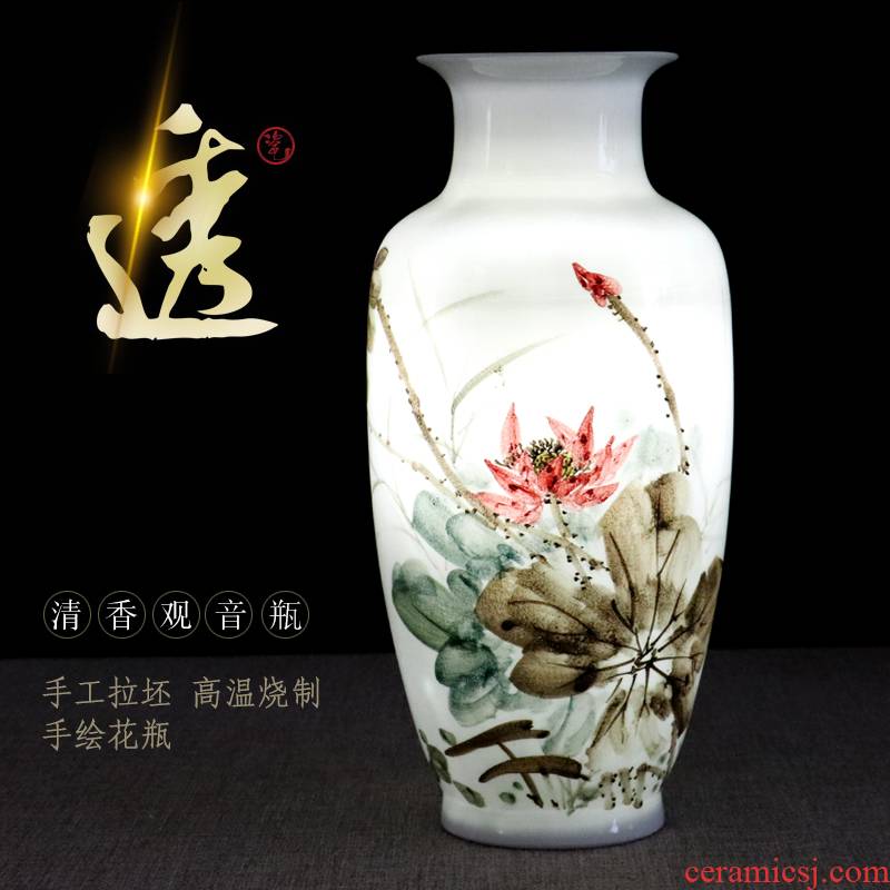 Chinese jingdezhen hand - made ceramics vase furnishing articles dried flower arranging flowers home sitting room adornment checking crafts
