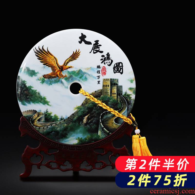 Jingdezhen ceramics new Chinese style household peace buckle, furnishing articles sitting room ark, TV ark, gift decoration decoration