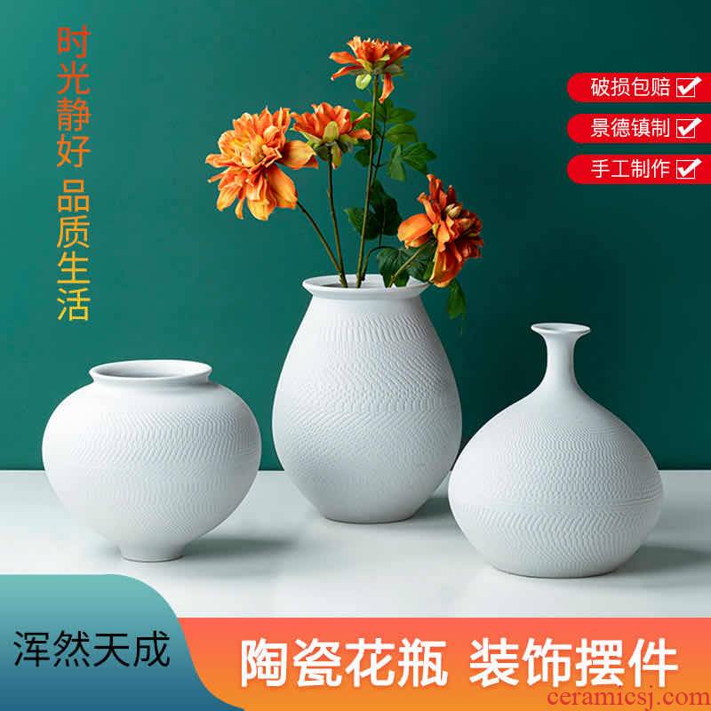 The new modern Chinese style manual cutter biscuit firing creative vase furnishing articles sitting room between example custom ceramic decoration