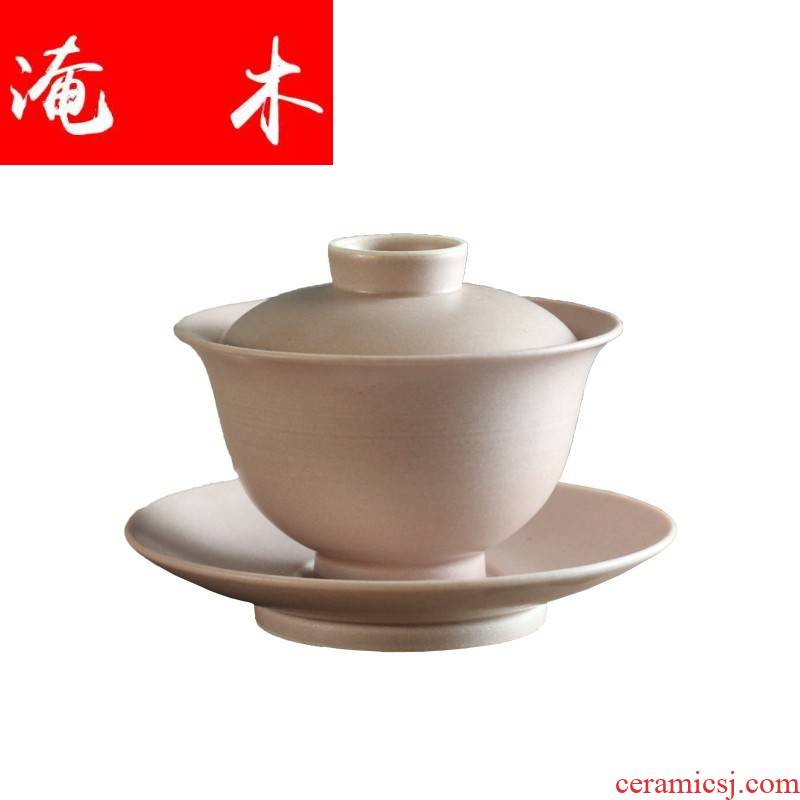 Submerged wood XinYing new jingdezhen high temperature ceramic powder by hand glaze kung fu tea set large tureen three bowls