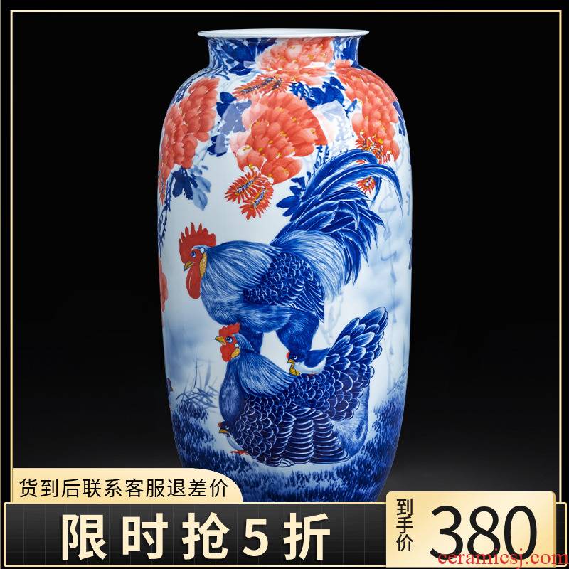 Jingdezhen ceramics hand - made porcelain CiGongJi figure family idea gourd bottle of large ground sitting room adornment