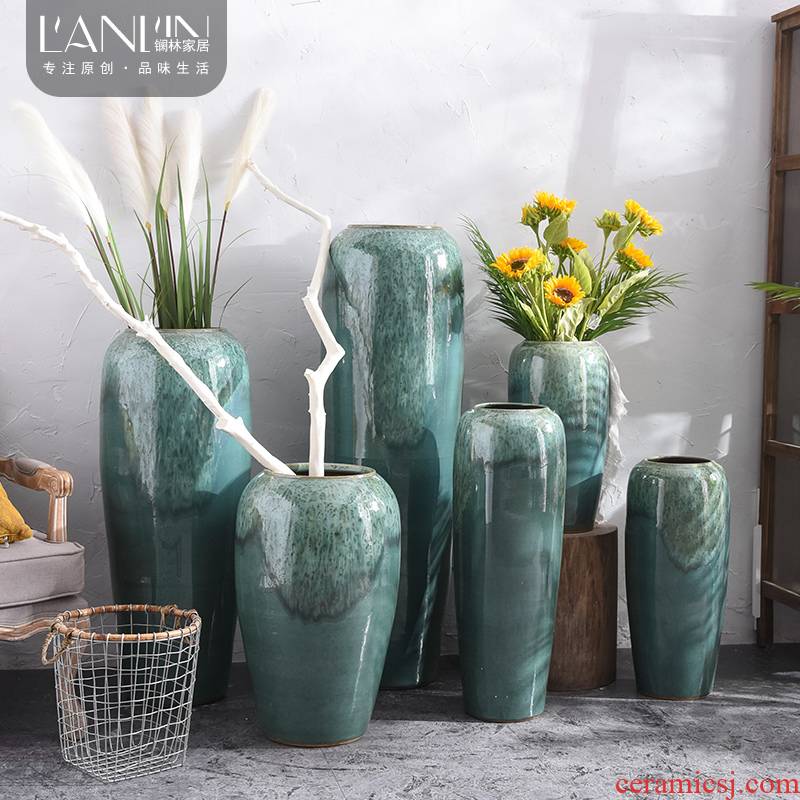 The modern ceramic large vases, artificial flowers, simulation flowers, furnishing articles sitting room living room decoration flower arranging dried flower bouquet