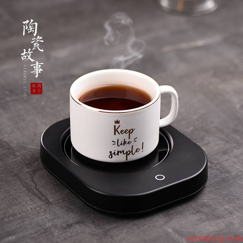 Ceramic heating cup mat household story glass cup teapot adjustable temperature automatic constant temperature thermal insulation base treasure