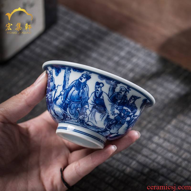 Blue maintain jingdezhen ceramic cups cups hand - made pressure hand ceramic sample tea cup cup cup masters cup