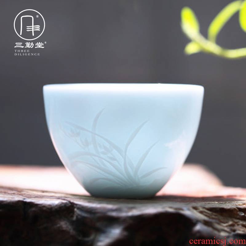 Three frequently hall kung fu tea master of jingdezhen ceramic tea set sample tea cup cup single CPU by patterns S41051