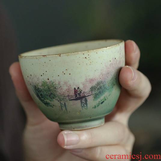 Ya xin company hall flagship store on harmony of coarse pottery hand - made personal rural wind cup cup sample tea cup