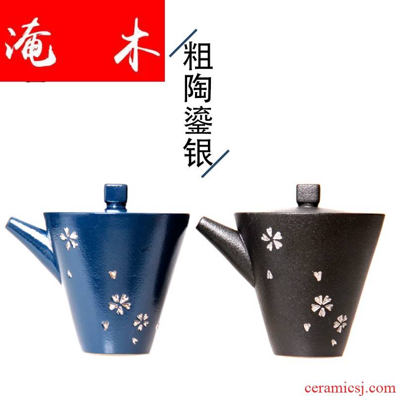 Flooded thick wooden tea friends TaoLiu silver hand catch a large pot of ceramics tureen tea ware kung fu tea set three bowl