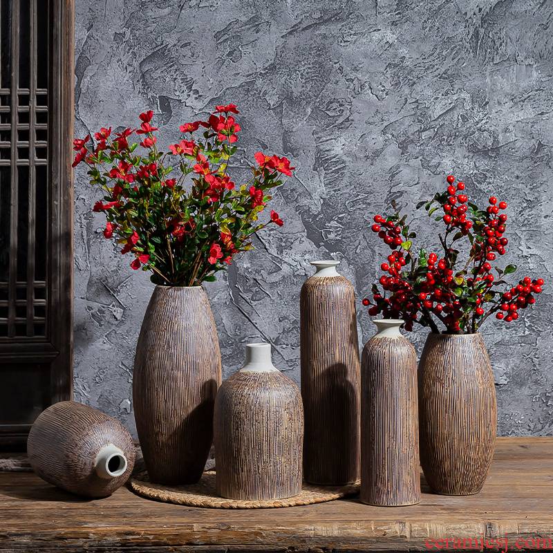 Restoring ancient ways furnishing articles zen ceramic dry flower vase sitting room tea table flower arranging flower adornment ornament receptacle