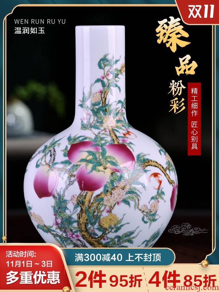 Jingdezhen ceramics, vases, flower arranging famille rose porcelain furnishing articles sitting room of Chinese style household table decorations TV ark
