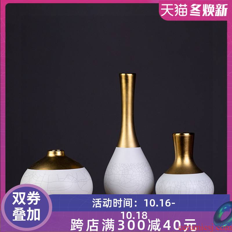 Jingdezhen ceramic furnishing articles of new Chinese style western - style decorations crackle bottle wine sitting room porch TV ark, vase