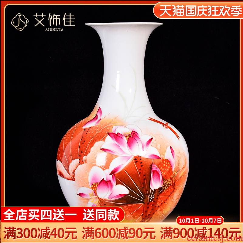 The Master of jingdezhen ceramics rhyme hand - made lotus flower arranging place to live in the living room TV cabinet decorative vase crafts