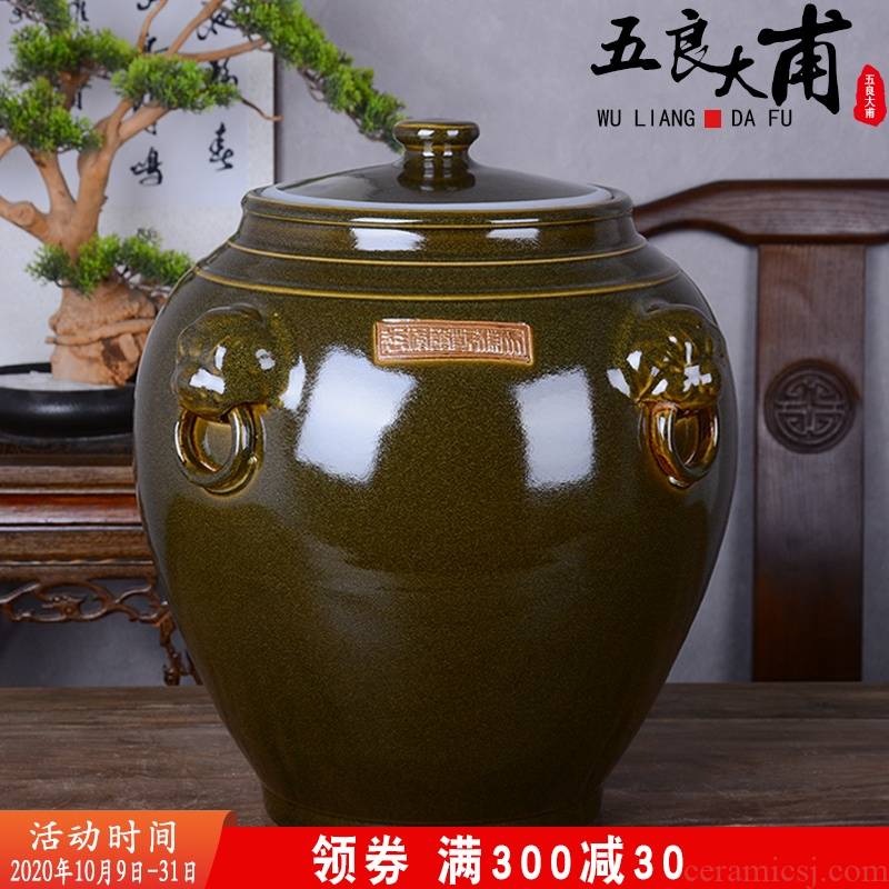 Jingdezhen ceramic barrel with cover home 15 kg 30 jins of 50 kg 100 vintage ricer box archaize seal storage tank