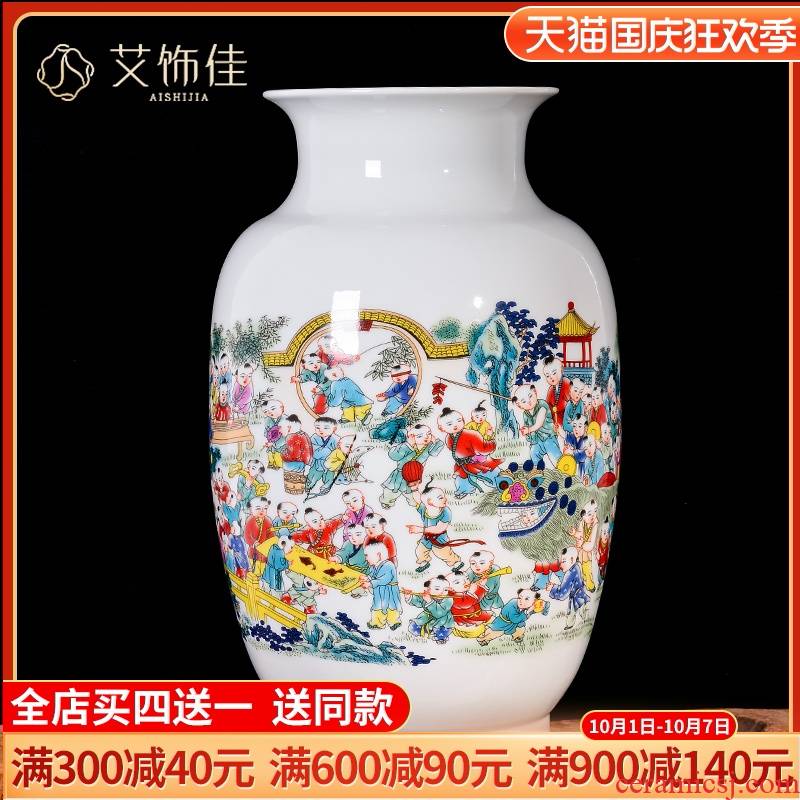 Jingdezhen ceramics, vases, flower arrangement of Chinese style household furnishing articles, the sitting room porch ark decoration large TV ark