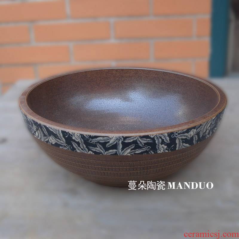 Large bowl of high - grade Large shallow blue and white art move porcelain bowl of 35 cm in diameter forward art dark bowl