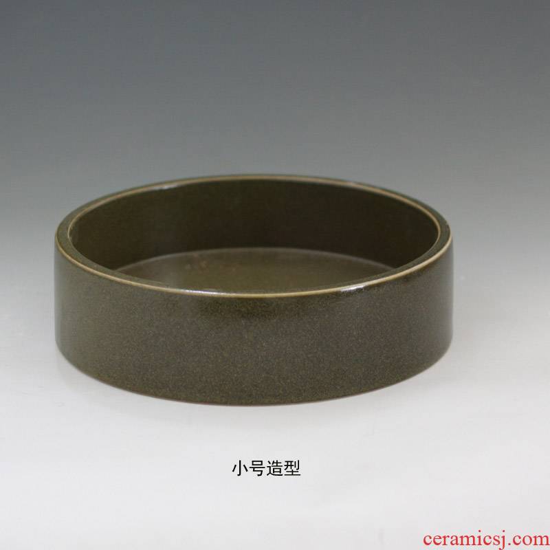 Straight at the end of the ceramic porcelain tea water shallow 40 cm diameter at the end of the classical tea porcelain basin