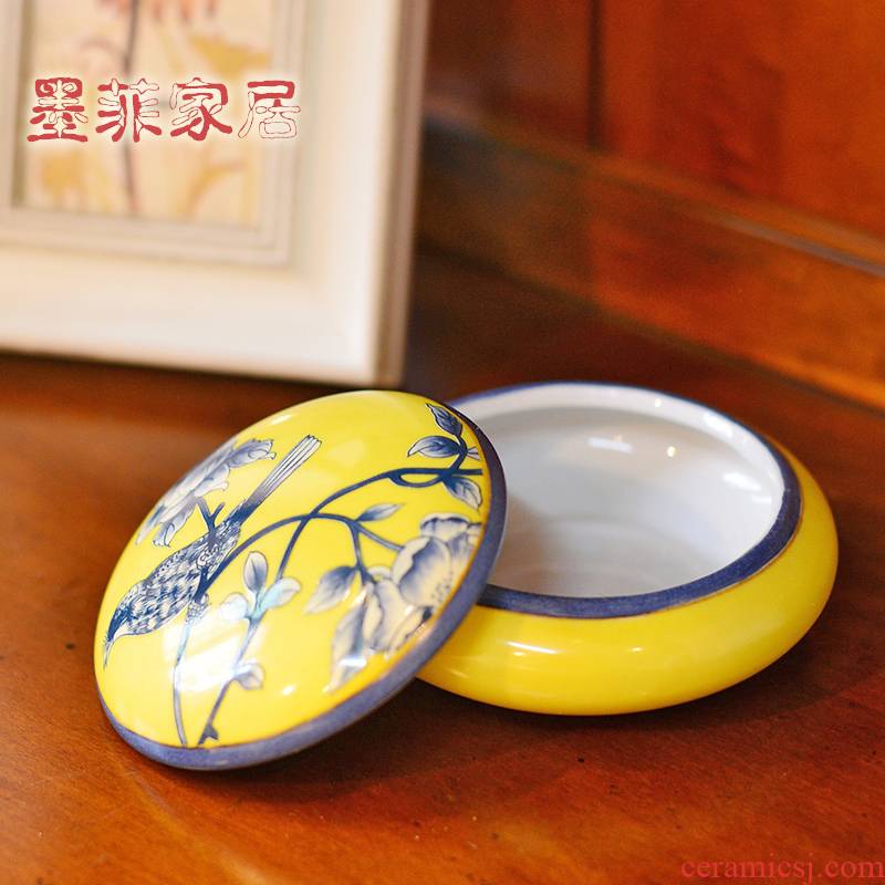 American country creative ceramic furnishing articles store content box jewelry box sitting room the bedroom of the new Chinese style household adornment ornament