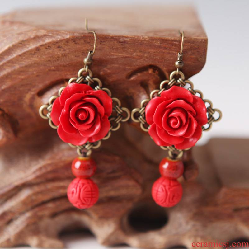 QingGe what checking ceramic first act the role ofing is tasted national wind restoring ancient ways earrings eardrop female female street source of roses
