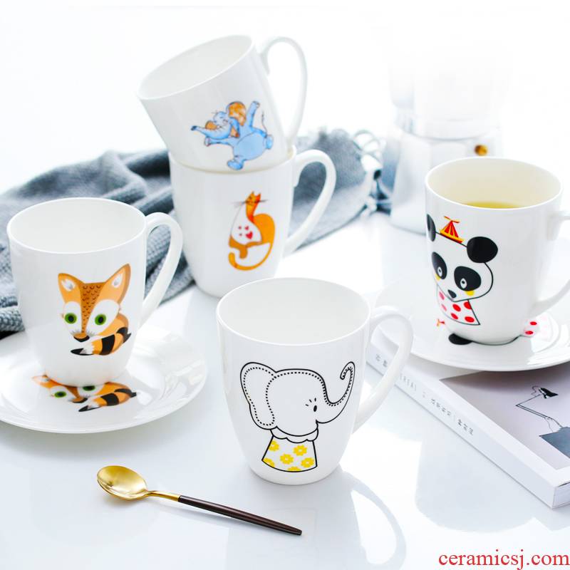 Ipads China mugs creative glass ceramic cup with saucer express picking cups of milk cereal breakfast coffee cup