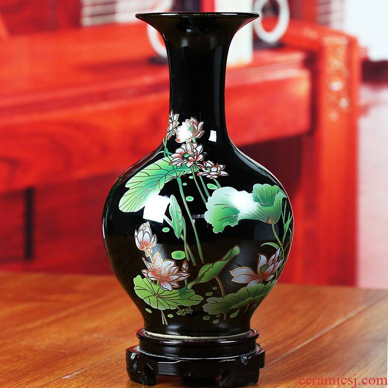 Jingdezhen ceramic vase sharply glaze lotus home sitting room adornment creative I and contracted handicraft furnishing articles