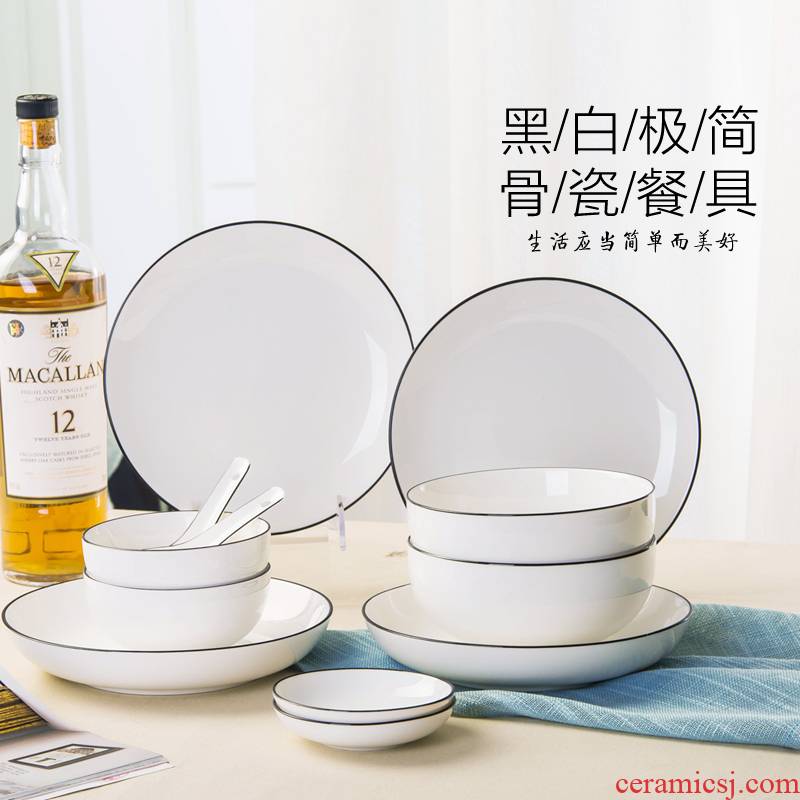 Dishes home suits for Japanese northern wind contracted under the glaze ceramic ipads China tableware individuality creative European Dishes