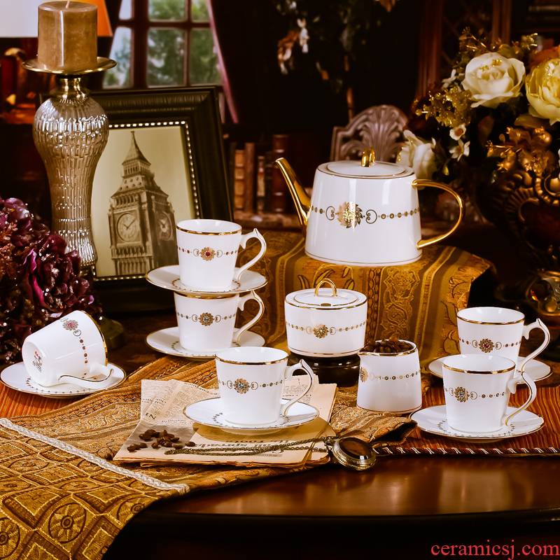 Red xin head 15 European - style jingdezhen ceramic coffee set English afternoon tea