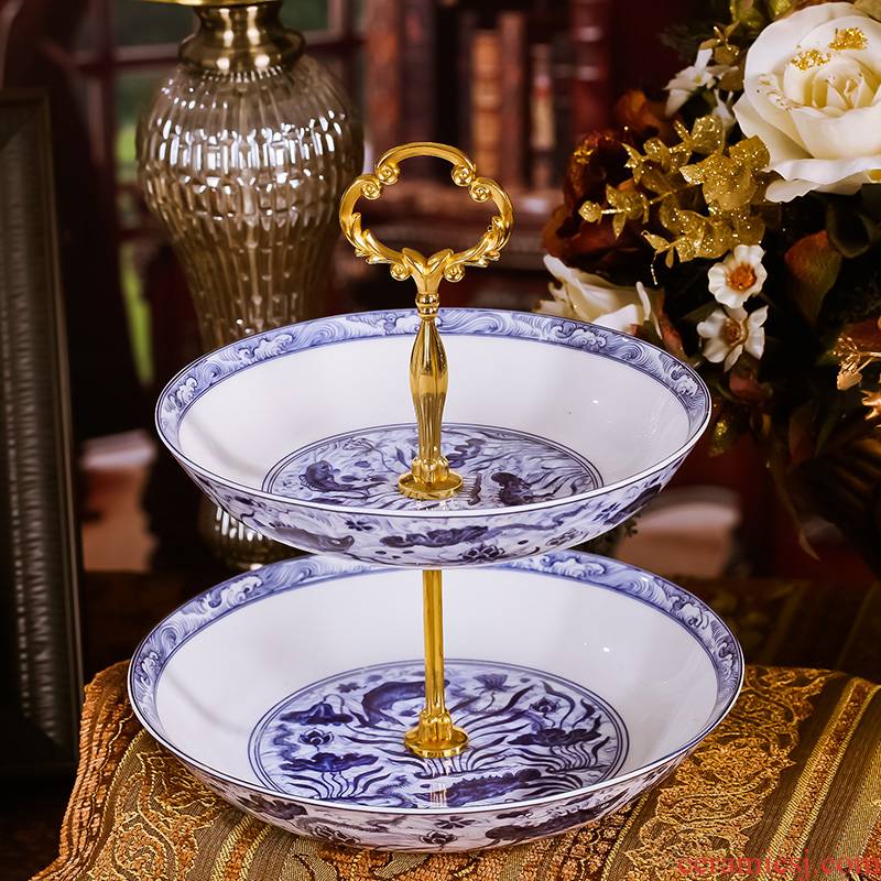 Red xin jingdezhen ceramic fruit bowl high - grade English afternoon tea sugar disc ceramic tableware snack plate