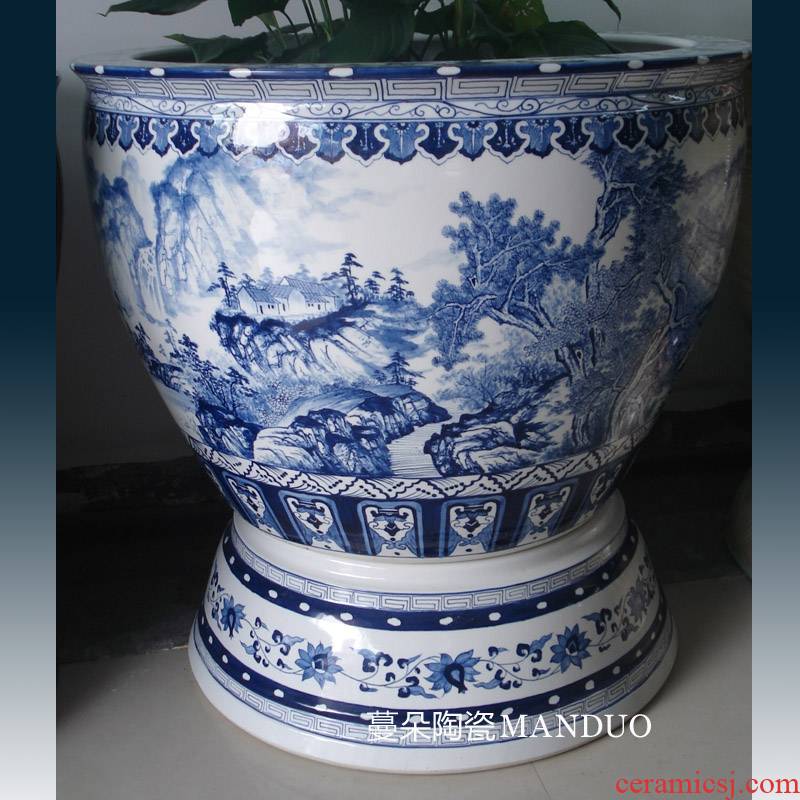 Jingdezhen 100 cm diameter cylinder with China foot China VAT elegant round expressions using China VAT landscape
