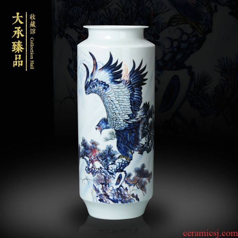 Blue and white see colour porcelain jingdezhen ceramics by hand unfolds the vase modern home furnishing articles