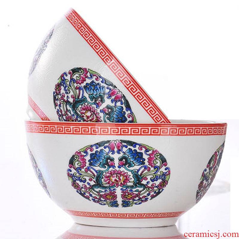 Red xin jingdezhen characteristics tableware bowls bowl ipads small bowl of rice bowls one bowl of flowers colored enamel