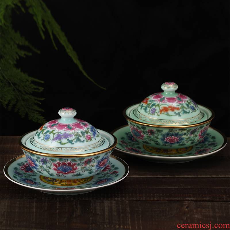 Hong xin celadon hotel cup series crock soup cup steamed egg cup Buddha to over the wall + 7 inches of peony